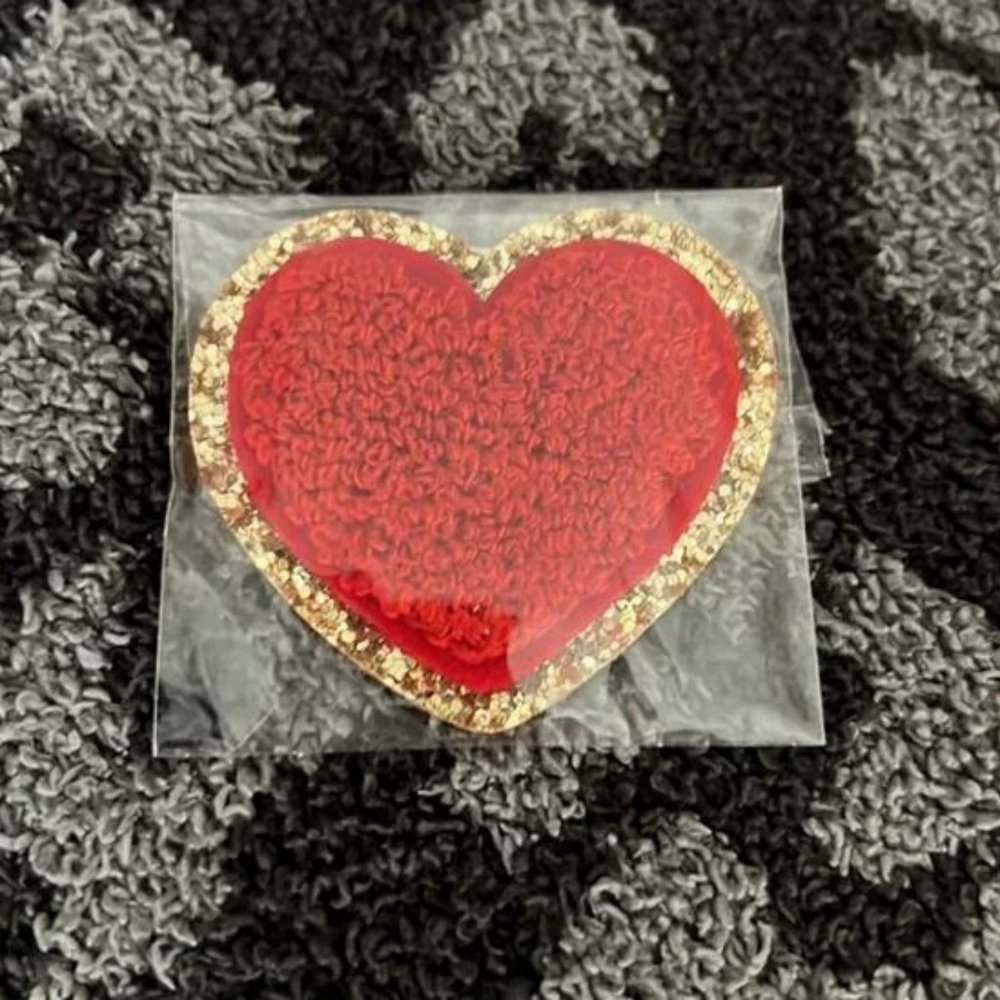 Stoney Clover Lane RUBY Glitter Heart Patch